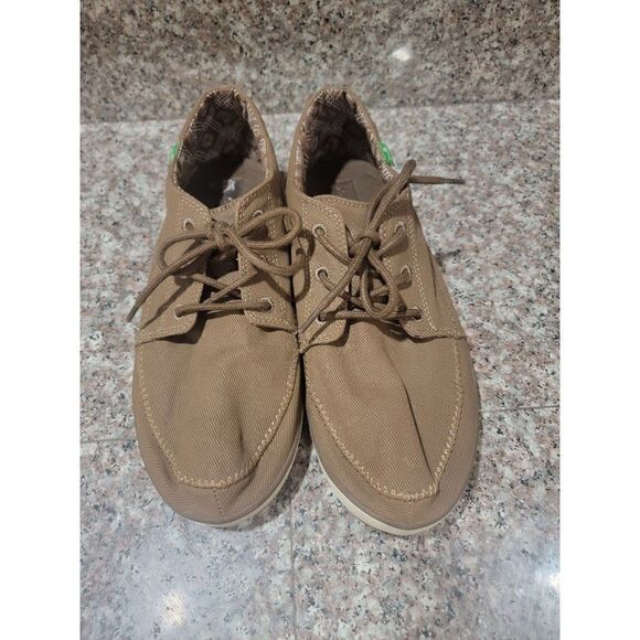 Sanuk canvas lace up sneaker mens size 8.5 - Picture 1 of 6